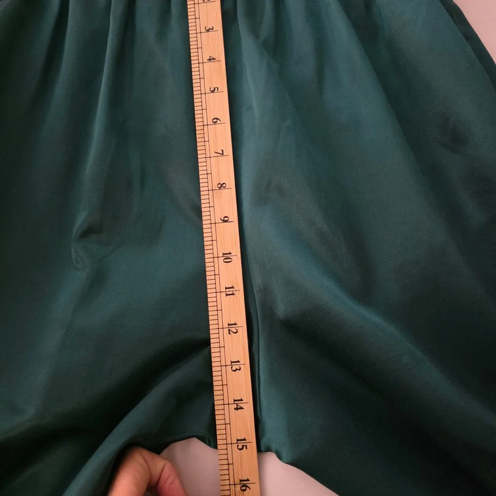 Victoria's Secret VTG Gold Label Emerald Green Satin‎ 3pc Pajama Robe Set Small